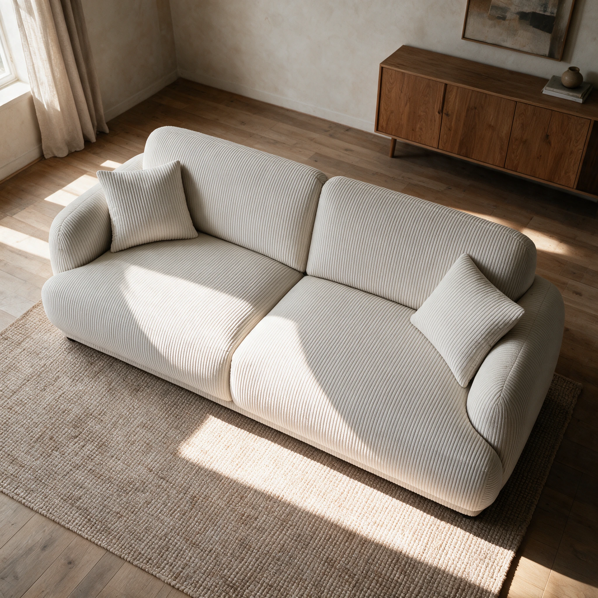 Brioche 2-seater in Ecru, seen from above