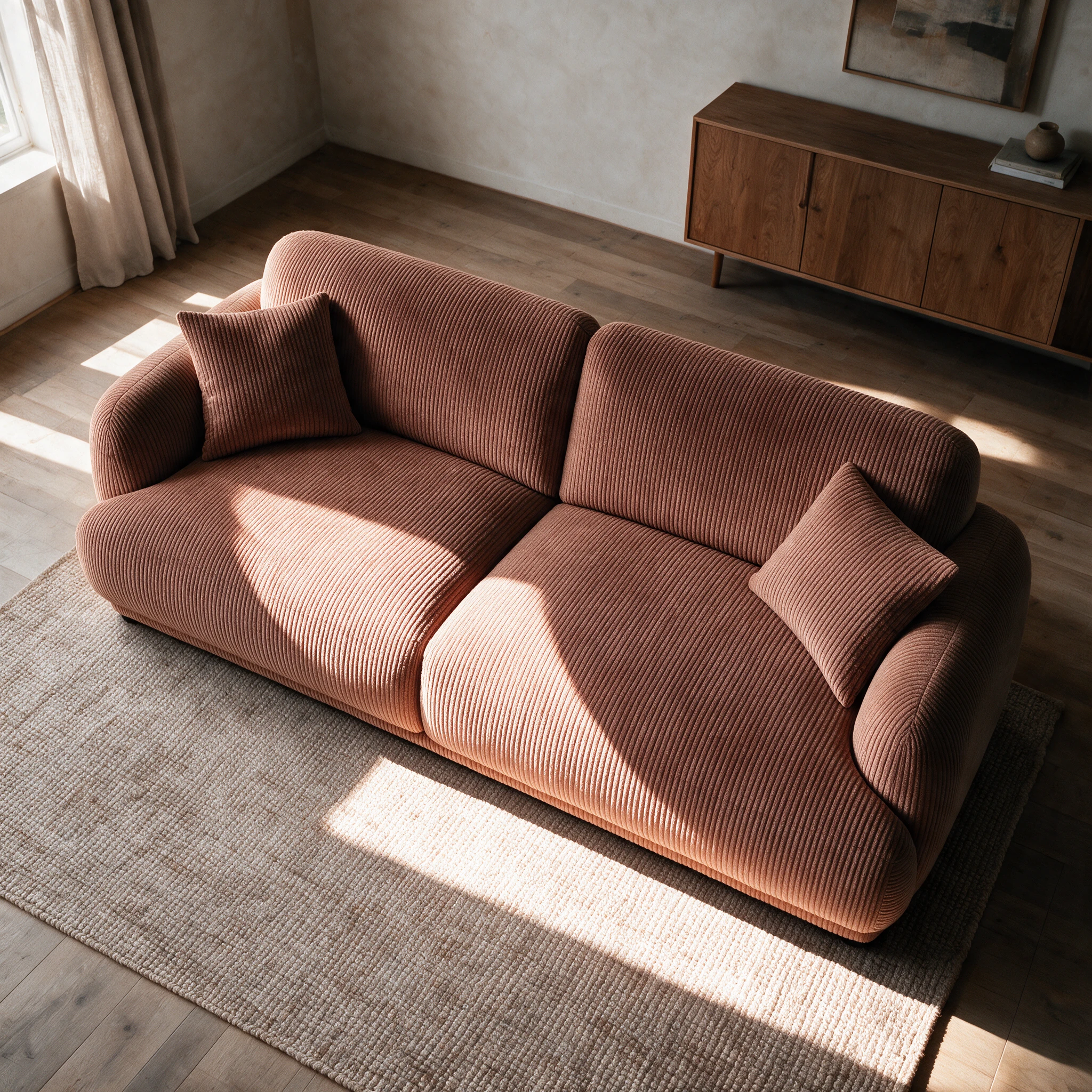 Brioche 2-seater in Terracotta, seen from above