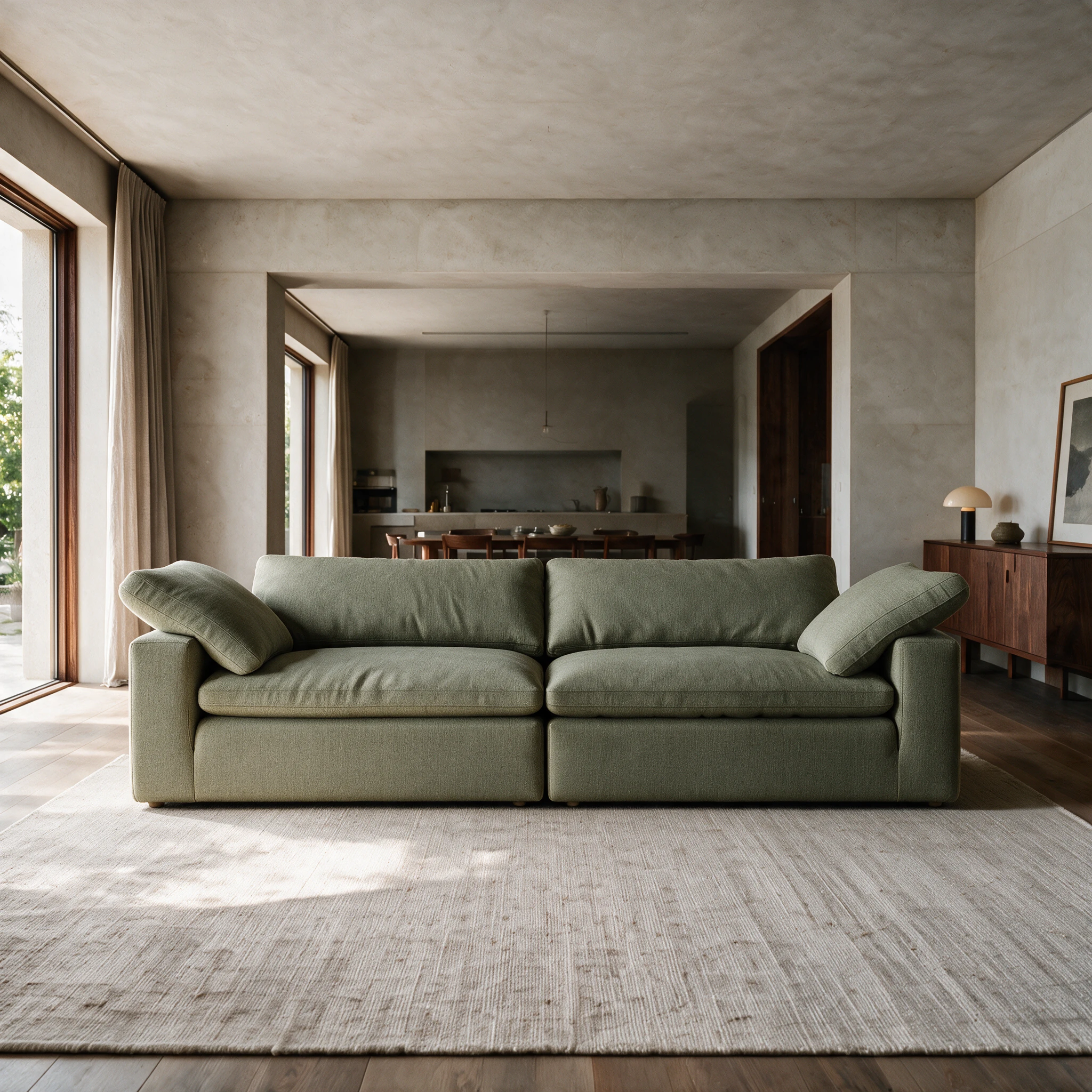 Comfo 2-seater in Olive, front view