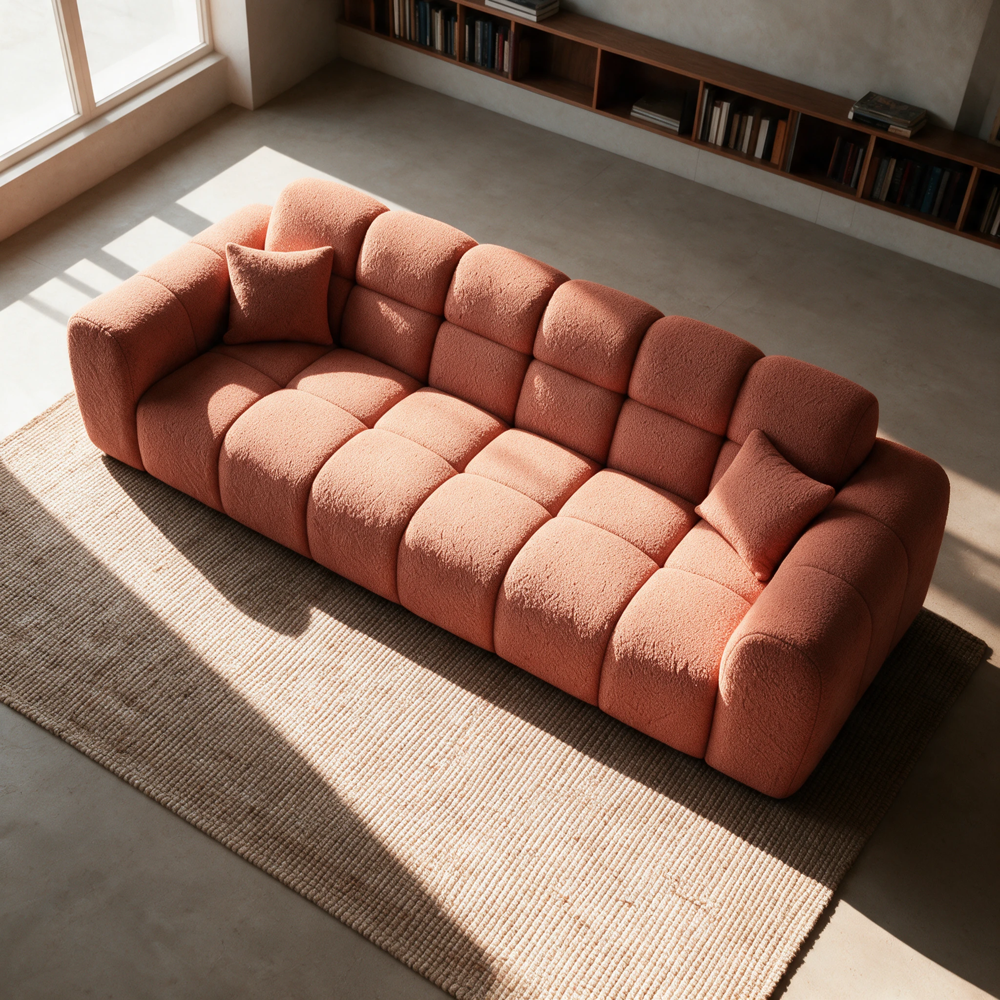 Nuage 3-seater in Apricot, seen from above
