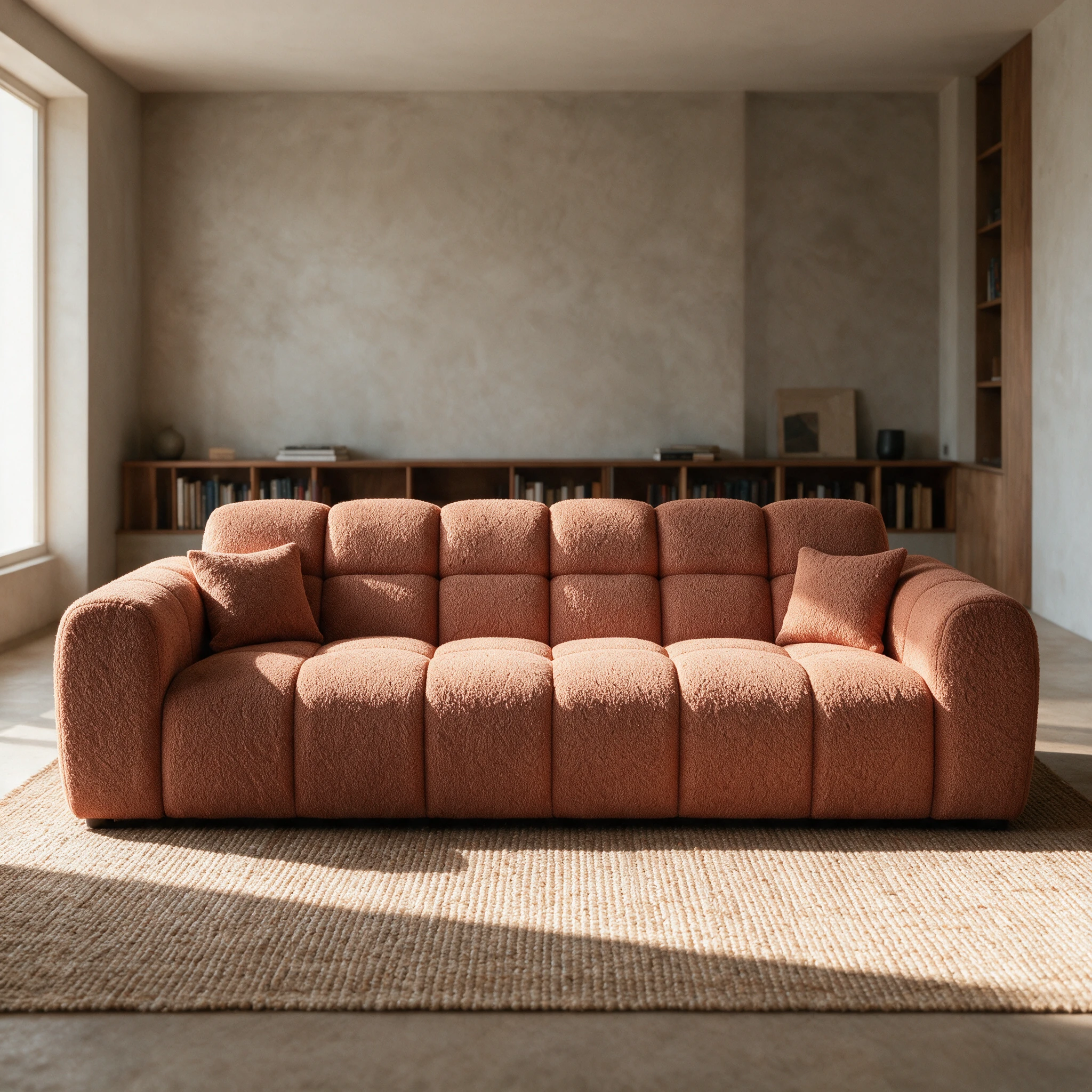 Nuage 3-seater in Apricot, front view
